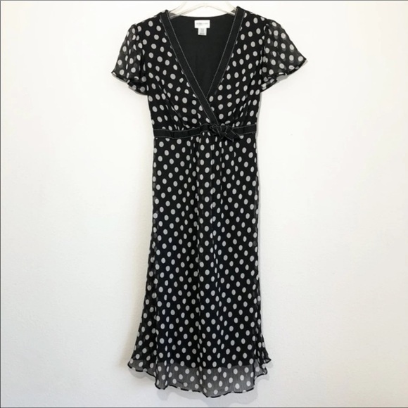 Motherhood Faux Wrap Polka Dot Maternity Dress - Picture 4 of 8